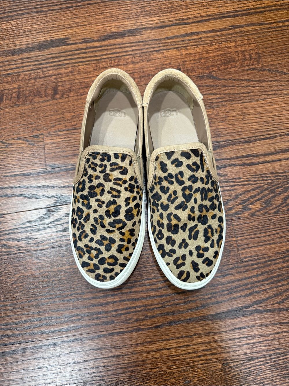 UGG Leopard-Print Slip On Sneakers in Tan and Black